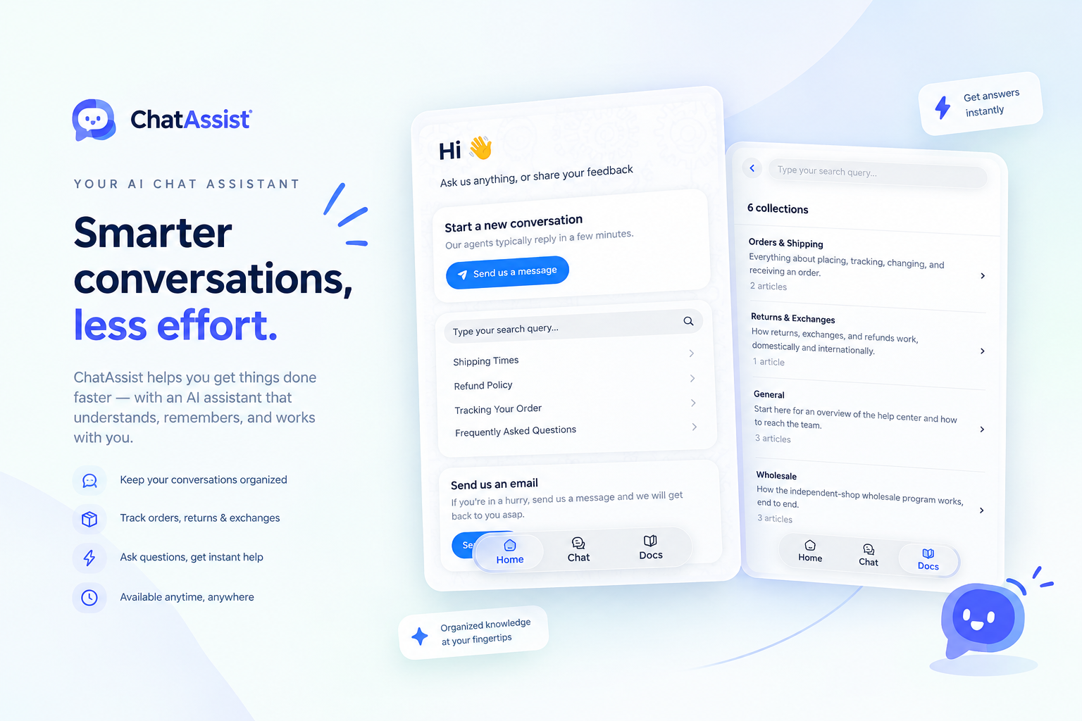 Assistant, the ThriveDesk live chat screenshot